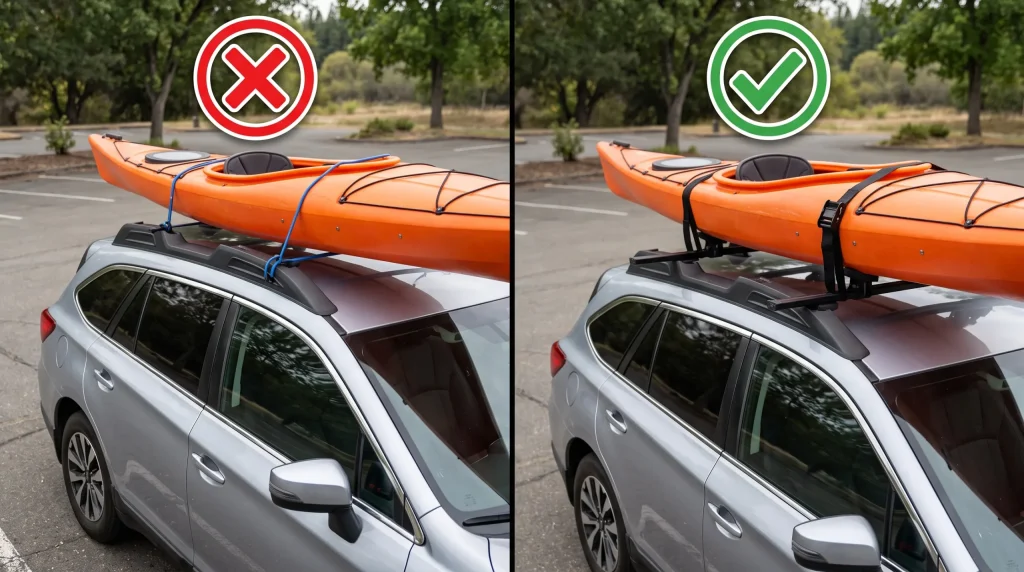 cara membawa kayak dengan mobil